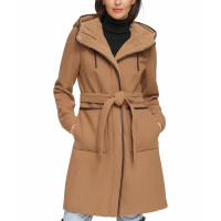 DKNY Women's 'Hooded Belted' Coat