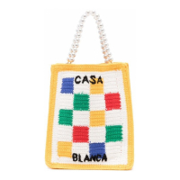 Casablanca Women's 'Checked Crochet-Knit' Tote Bag