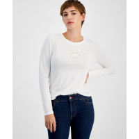 Tommy Jeans Women's 'Metallic Logo' Long-Sleeve T-Shirt