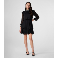 Karl Lagerfeld Women's 'Smocked Chiffon' Long-Sleeved Dress