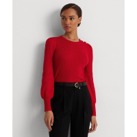 LAUREN Ralph Lauren Women's 'Button-Trim Ribbed-Blend' Sweater