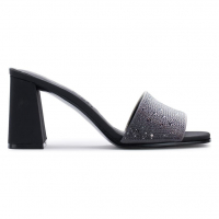 Karl Lagerfeld Women's 'Pera Rhinestone Slide' High Heel Sandals