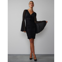 New York & Company Robe mini 'Bell Sleeve Bodycon Rosette' pour Femmes