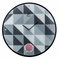 Evviva Glass Wall Clock With Pendulum 45Cm