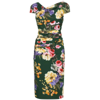 Dolce & Gabbana 'Floral Ruched' Midi Kleid für Damen