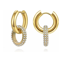 Liv Oliver Women's 'Double Ring Embelisshed' Earrings