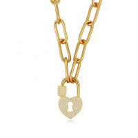 Liv Oliver Women's 'Heart Lock' Necklace