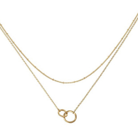 Liv Oliver Women's 'Double Ring Layer' Necklace