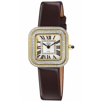 Gevril GV2 Bellagio Women's Swiss Made Diamond Watch, Silver-White Dial,Genuine Handmade Burgundy Leather Strap