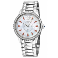 Gevril GV2 Siena Women's SS Case, White MOP Dial, Red index, 316L Stainless Steel Bracelet