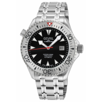 Gevril Men's Hudson Yards black dial Stainless steel watch Tungsten Bezel