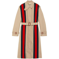 Gucci Women's 'Web-Stripe Belted Gabardine' Trench Coat
