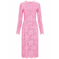 Dolce & Gabbana Women's 'Floral-Lace Long-Sleeve' Midi Dress