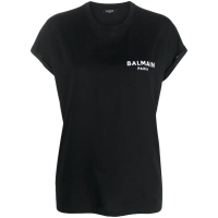 Balmain Women's 'Flocked Logo' T-Shirt