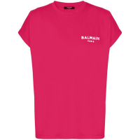 Balmain 'Flocked Logo' T-Shirt für Damen