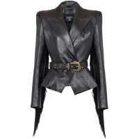 Balmain Women's 'Jolie Madame Fringed' Leather Jacket