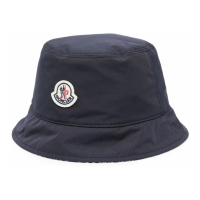 Moncler Chapeau 'Logo-Patch Dropped-Brim' pour Hommes