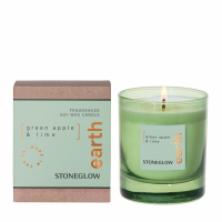 StoneGlow 'Earth Elements - green apple & lime' Scented Candle - 160 g
