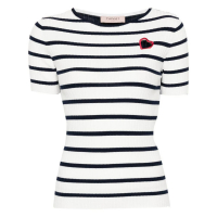 Twinset T-shirt 'Striped Cut-Out' pour Femmes