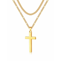 Stephen Oliver Men's 'Multi Layer Cross' Necklace