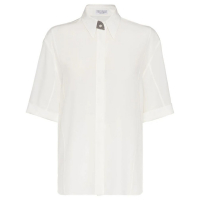 Brunello Cucinelli 'Precious Buttonhole' Kurzärmeliges Hemd für Damen