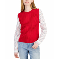 Tommy Hilfiger Women's 'Striped Layered-Look' Sweater Vest