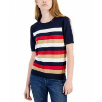 Tommy Hilfiger Women's 'Striped' Short-Sleeve Sweater