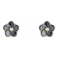 Diamond & Co Boucles d'oreilles 'Fleur noir' pour Femmes