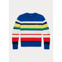 Ralph Lauren 'Striped Cable-Knit' Pullover für große Mädchen
