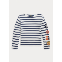 Ralph Lauren 'Striped Nautical-Patch' Langärmeliges T-Shirt für Kleine Mädchen
