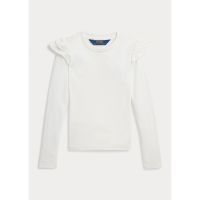 Ralph Lauren 'Ruffled' Langärmeliges T-Shirt für Kleine Mädchen
