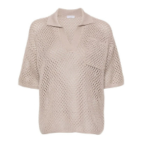 Brunello Cucinelli Women's 'Open-Knit' Polo Shirt