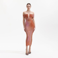 Self Portrait 'Rhinestone' Midi Kleid für Damen