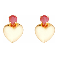 Oro Di Oro Women's 'Red heart' Earrings