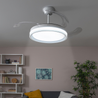 Innovagoods Ventilateur de Plafond avec Lumière LED et 4 Pales Rétractables Blalefan 72 W