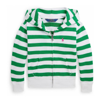 Polo Ralph Lauren 'Striped Logo Terry' Trainingsjacke für kleinkind & kleine Mädchen