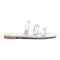 Casadei Women's 'Geometric-Pattern Metallic' Flat Sandals
