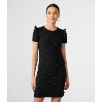 Karl Lagerfeld Women's 'Ruffle Sleeve Embroidered' T-shirt Dress