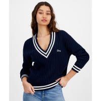 Tommy Jeans Pull 'Script Logo Ribbed' pour Femmes