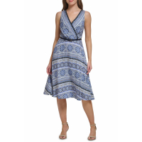 Tommy Hilfiger Women's 'Handkerchief Print Belted' Sleeveless Dress