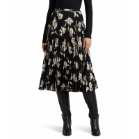 LAUREN Ralph Lauren Women's 'Floral Pleated Georgette' Midi Skirt