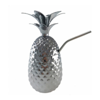 Aulica Silver Finishing Pineapple Shaker With Straw