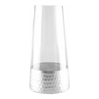 Aulica Vase Conique Transparent Et Argent H28Cm