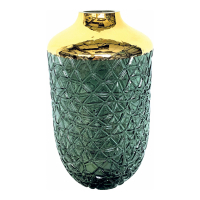 Aulica Green Vase With Gold Edge 16 X 29 Cm