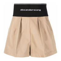 Alexander Wang 'Logo-Waist Pleat-Detail' Shorts für Damen