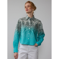 New York & Company Women's 'Boxy Crop Dip Dye' Shirt
