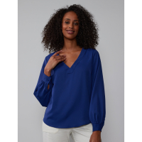 New York & Company 'Long Sleeve V Neck' Bluse für Damen
