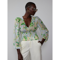 New York & Company 'V Neck Smocked Bodice Floral' Bluse für Damen