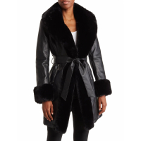 New York & Company Women's 'Azela Wang P Fur Trim' Trench Coat