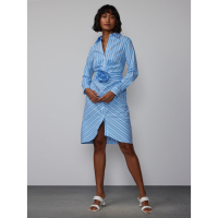 New York & Company Robe chemise 'Long Sleeve Rosette Stripe' pour Femmes